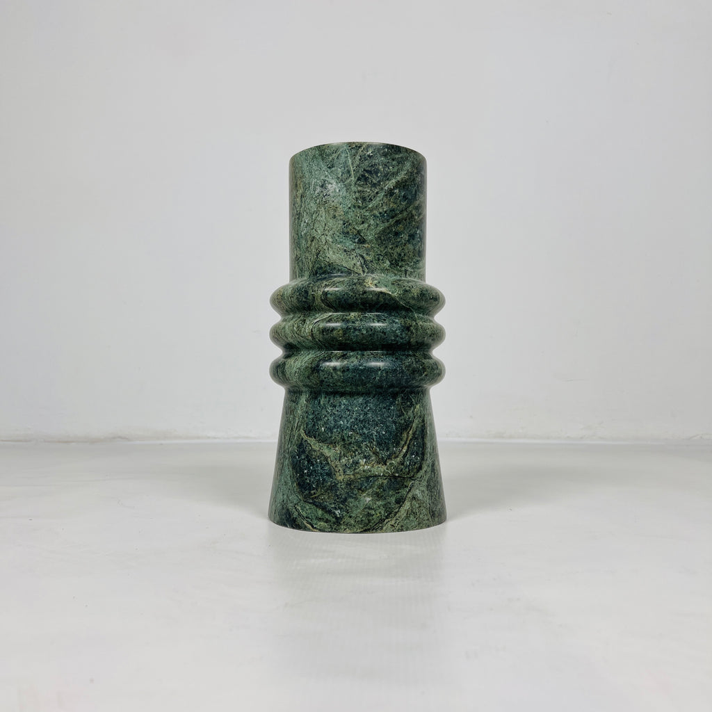 Green Ringed Neck Vase