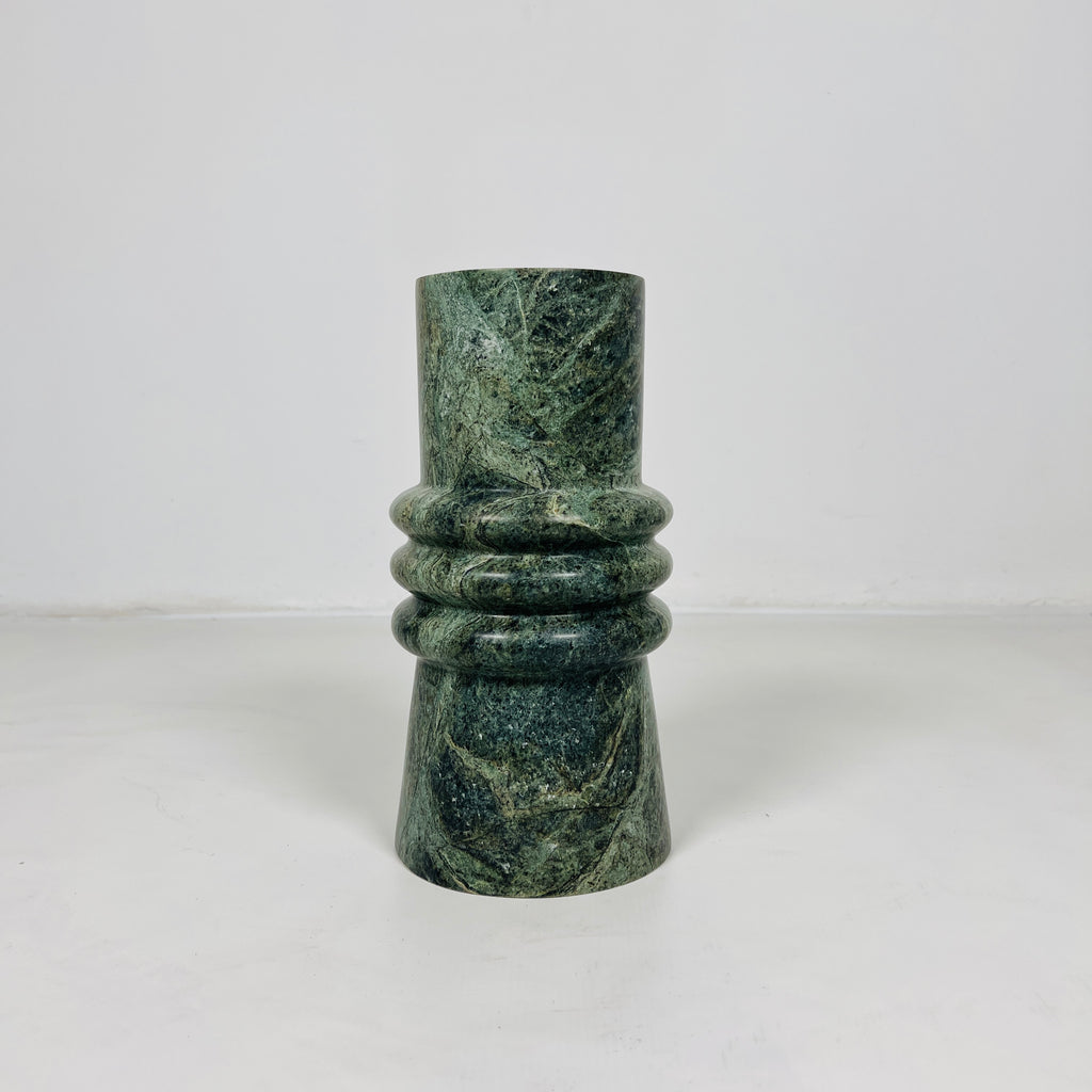 Green Ringed Neck Vase