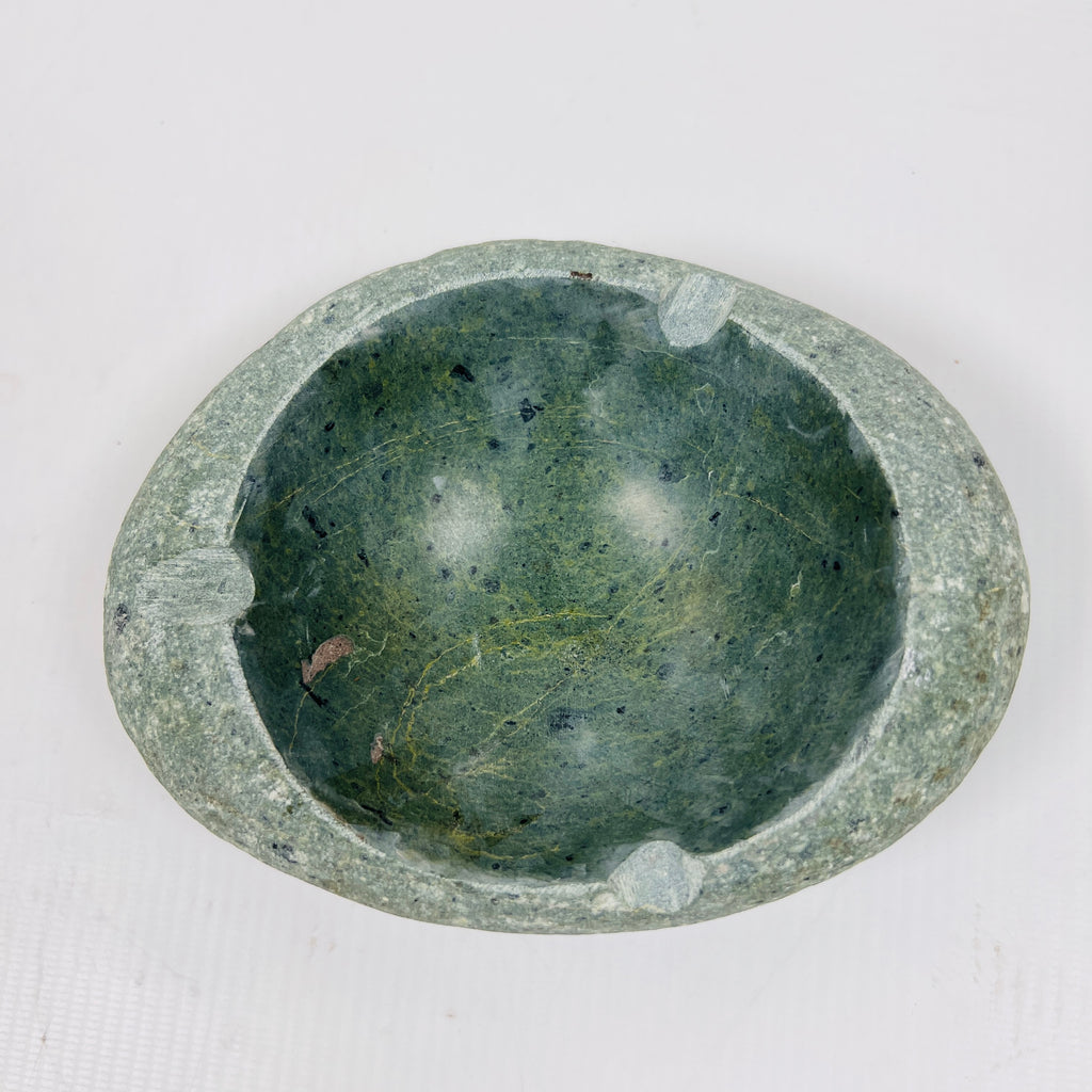 River Stone Emerald Green Hued Ash Tray