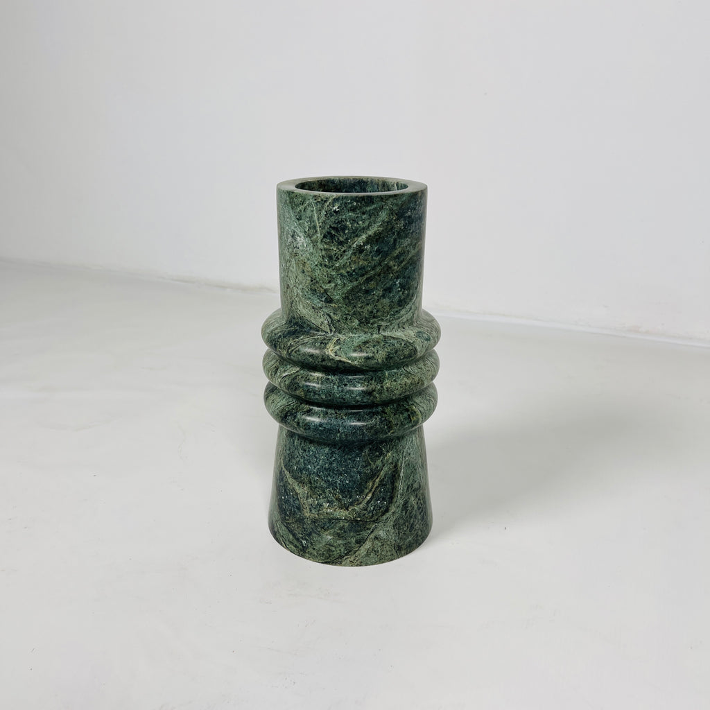 Green Ringed Neck Vase