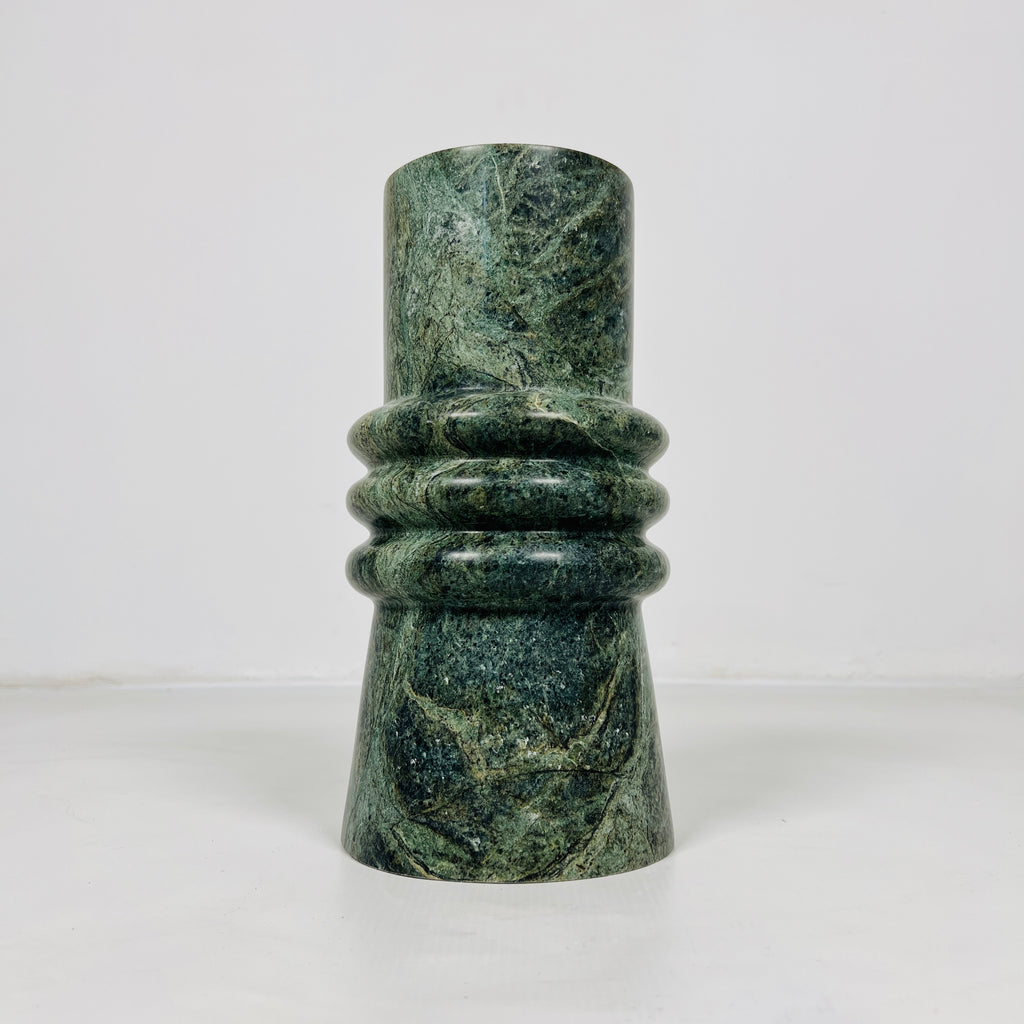 Green Ringed Neck Vase