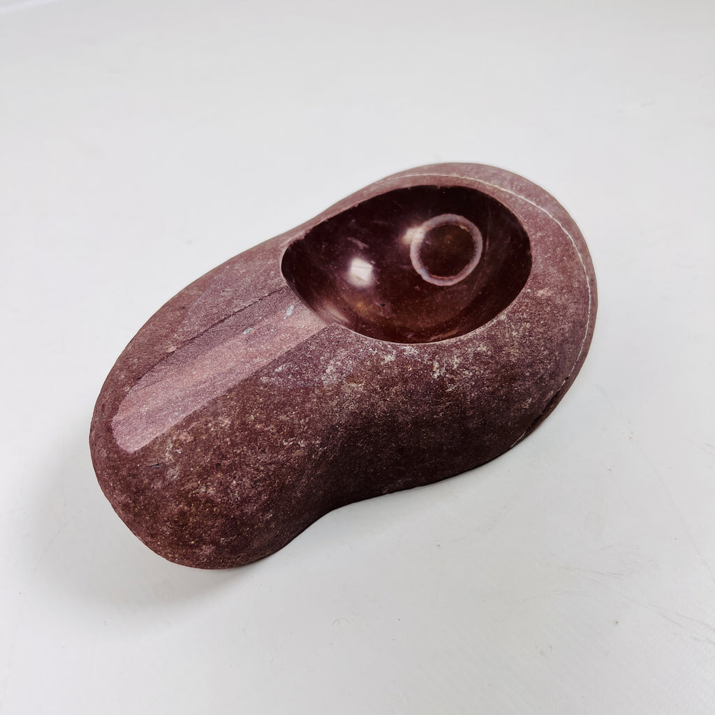 River Stone Burgundy Ringed Ash Tray