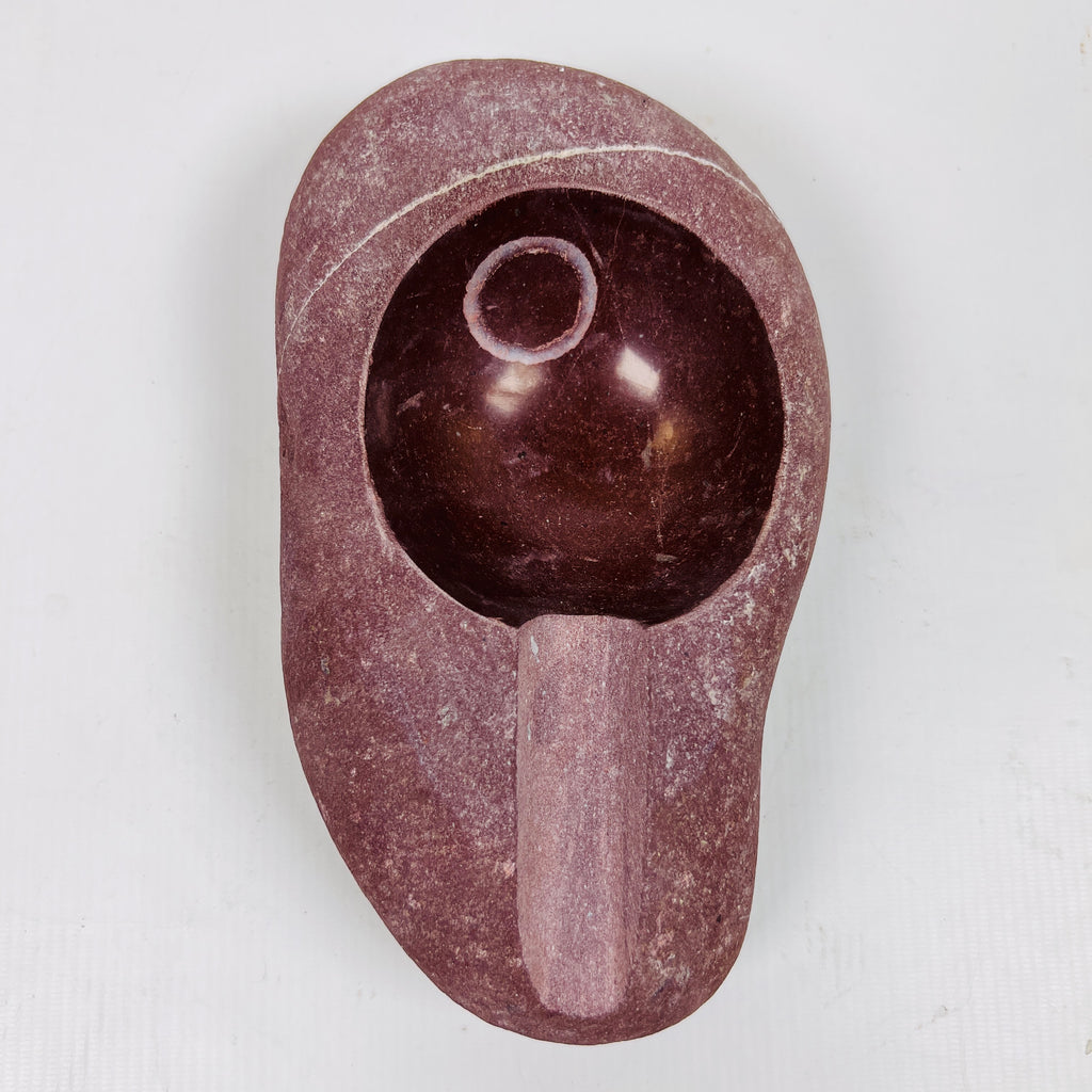 River Stone Burgundy Ringed Ash Tray