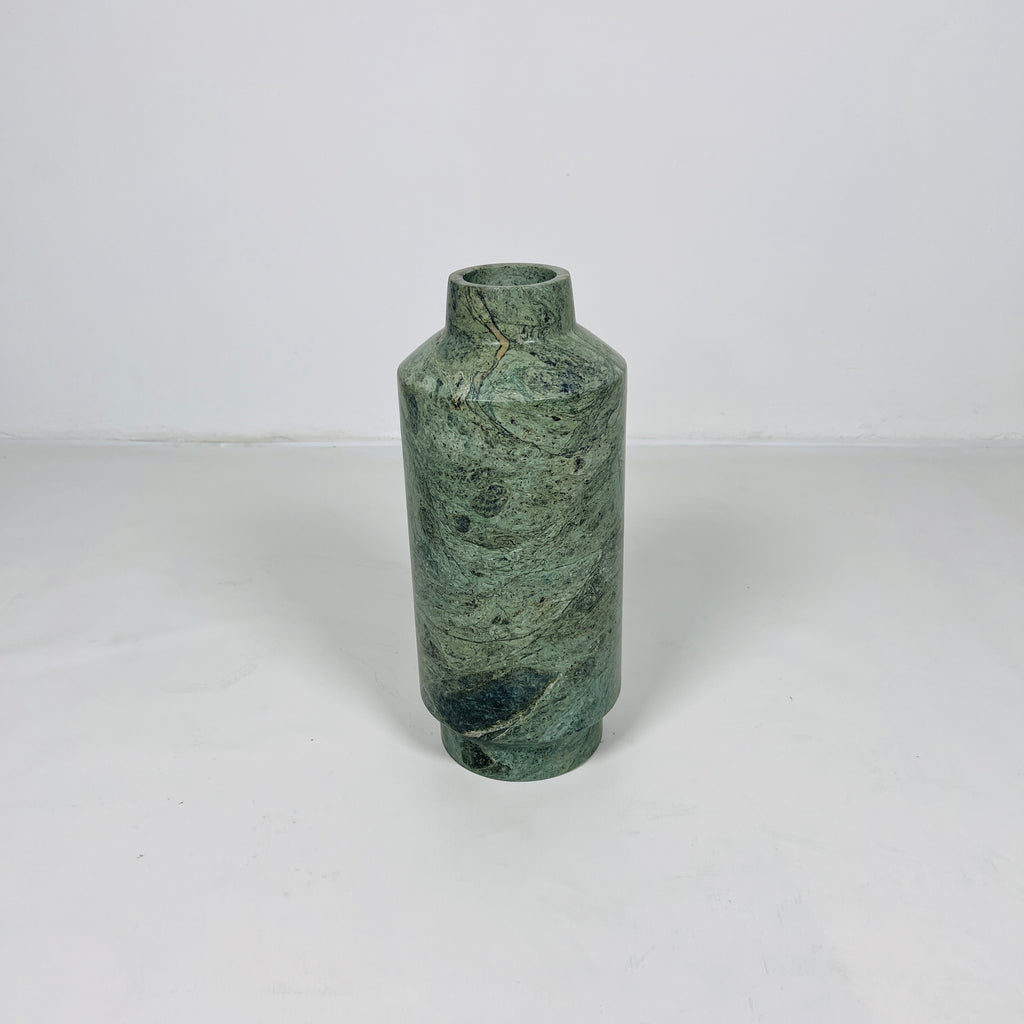 Cylindrical Green Vase