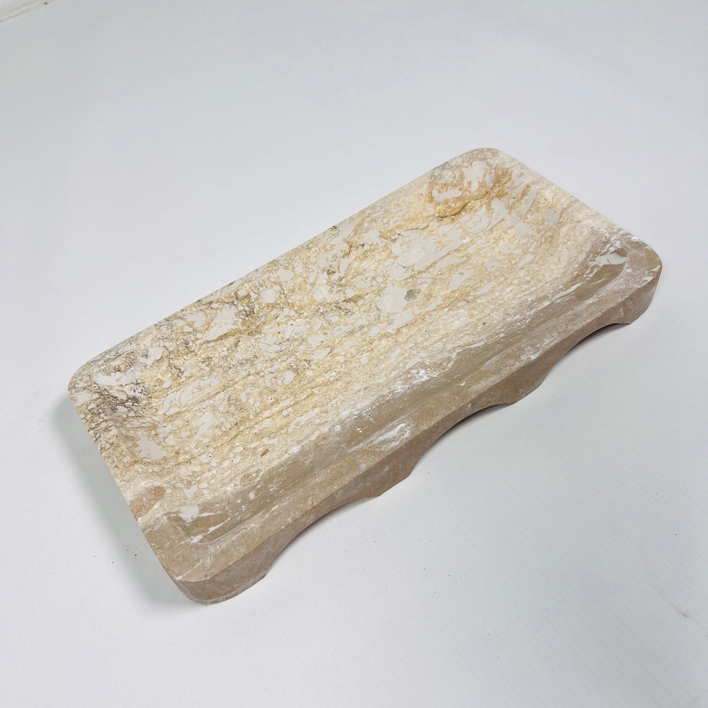 Travertine Dual Shaded Rectangle Tray