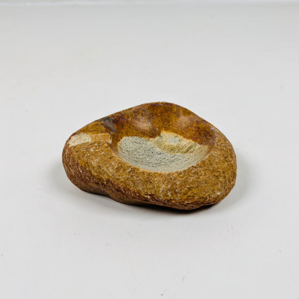 River Stone Amber Marked Ash Tray