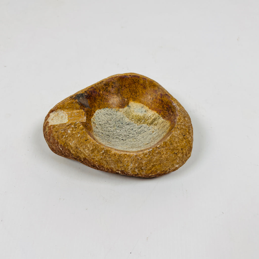 River Stone Amber Marked Ash Tray