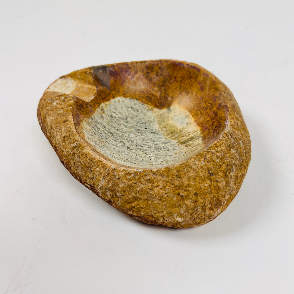 River Stone Amber Marked Ash Tray