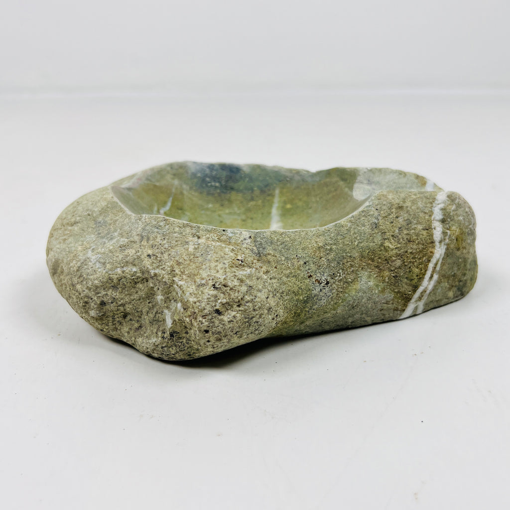 River Stone Lime White Lined Ash Tray