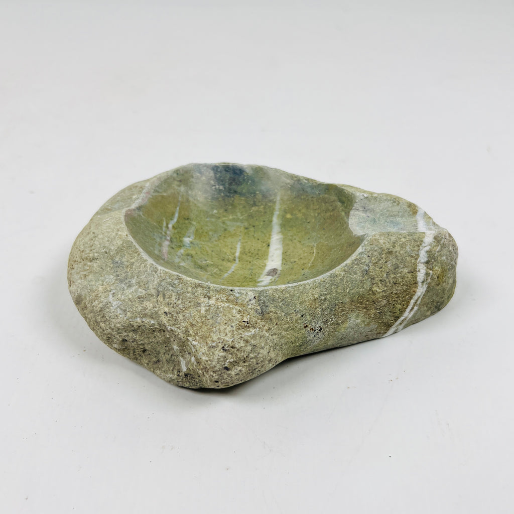 River Stone Lime White Lined Ash Tray