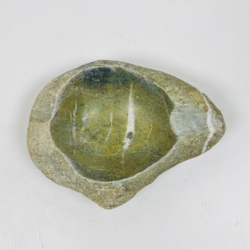 River Stone Lime White Lined Ash Tray