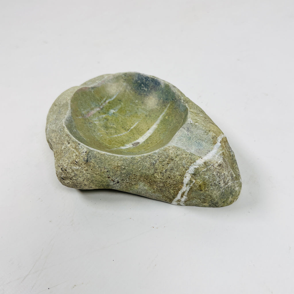 River Stone Lime White Lined Ash Tray