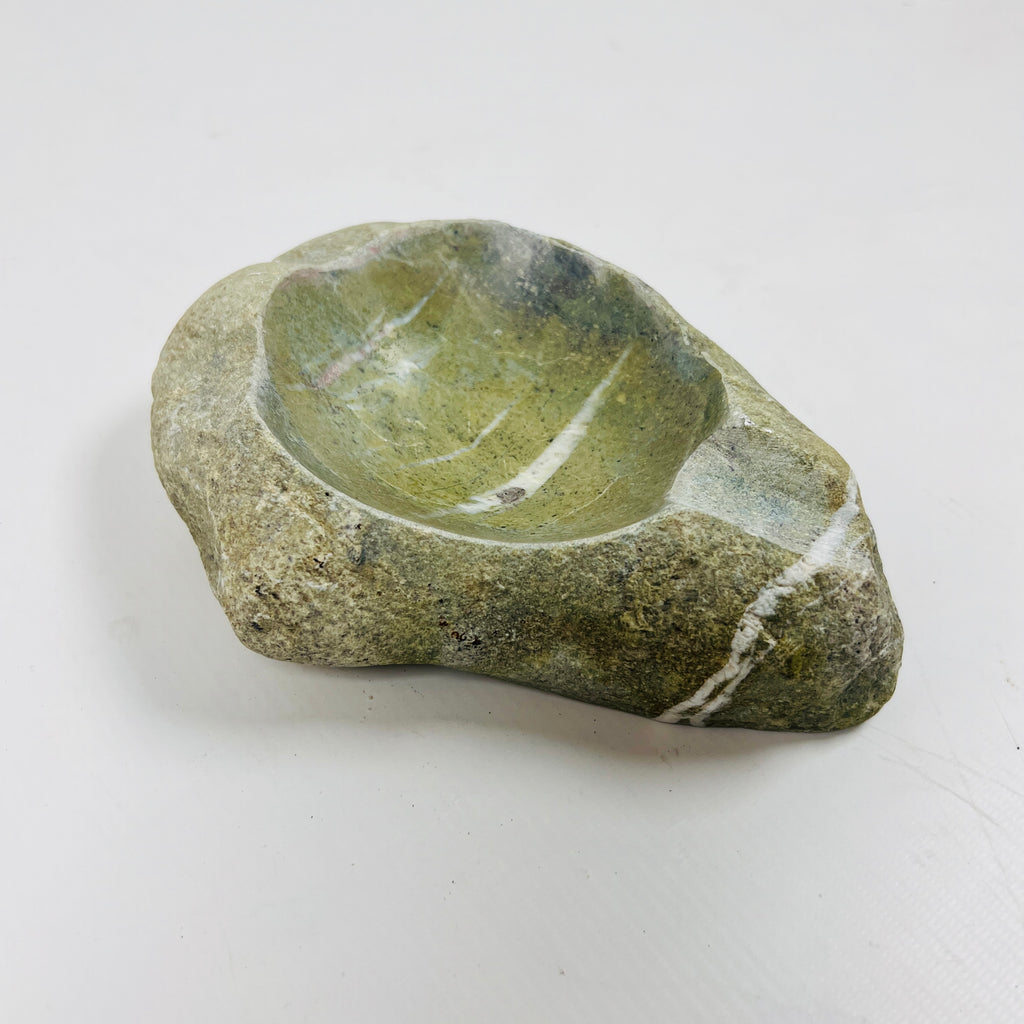 River Stone Lime White Lined Ash Tray