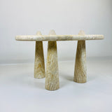 Three Horned Side Table - Travertine