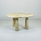Three Horned Side Table - Travertine
