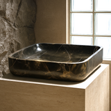 Rounded Rectangle Sink (Black & Gold)