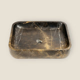 Rounded Rectangle Sink (Black & Gold)
