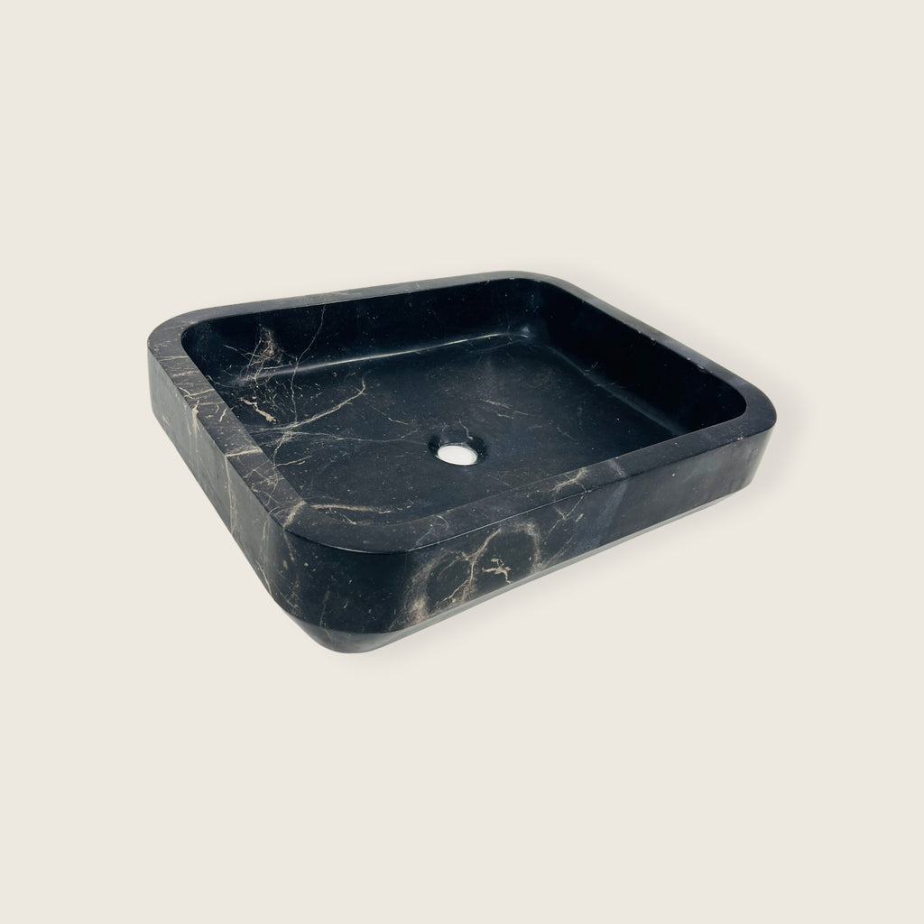 Black Rectangle Marble Sink