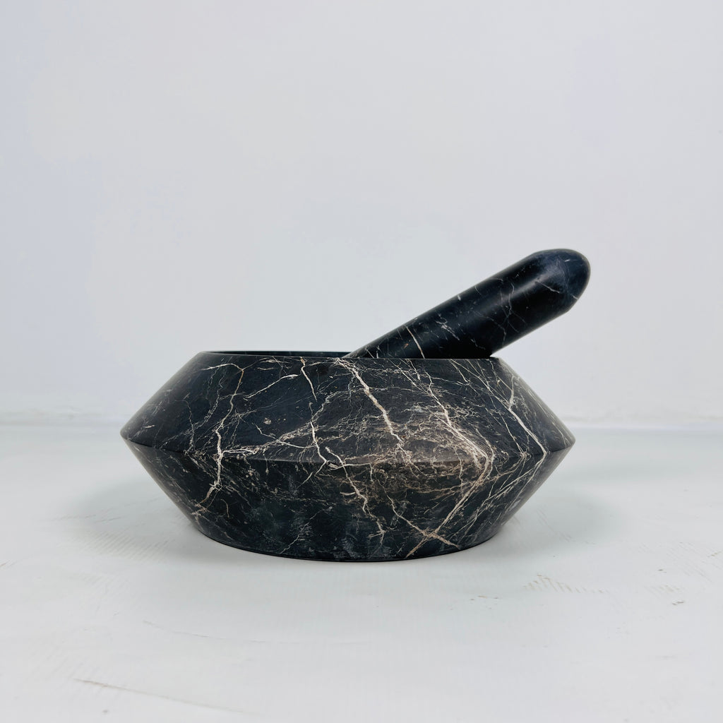 Golden Streaked Mortar & pestle