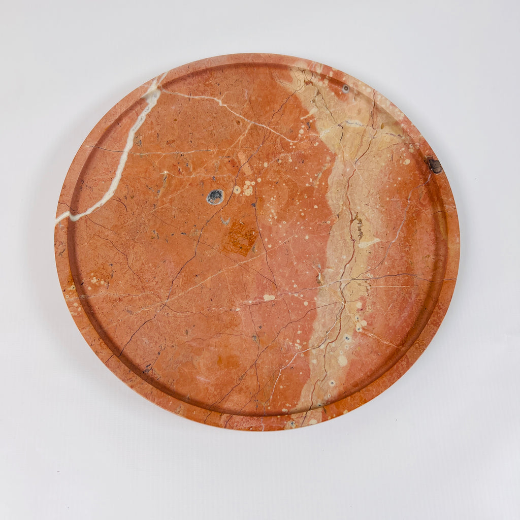 Red And Beige Travertine Plate