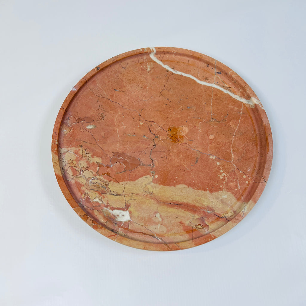 Red Sunset Travertine Plate