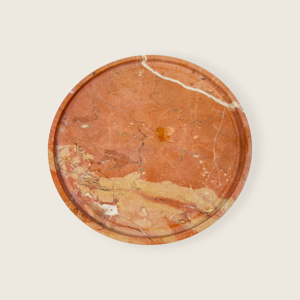 Red Sunset Travertine Plate