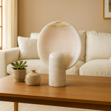Disc Table Lamp (Pink Onyx)
