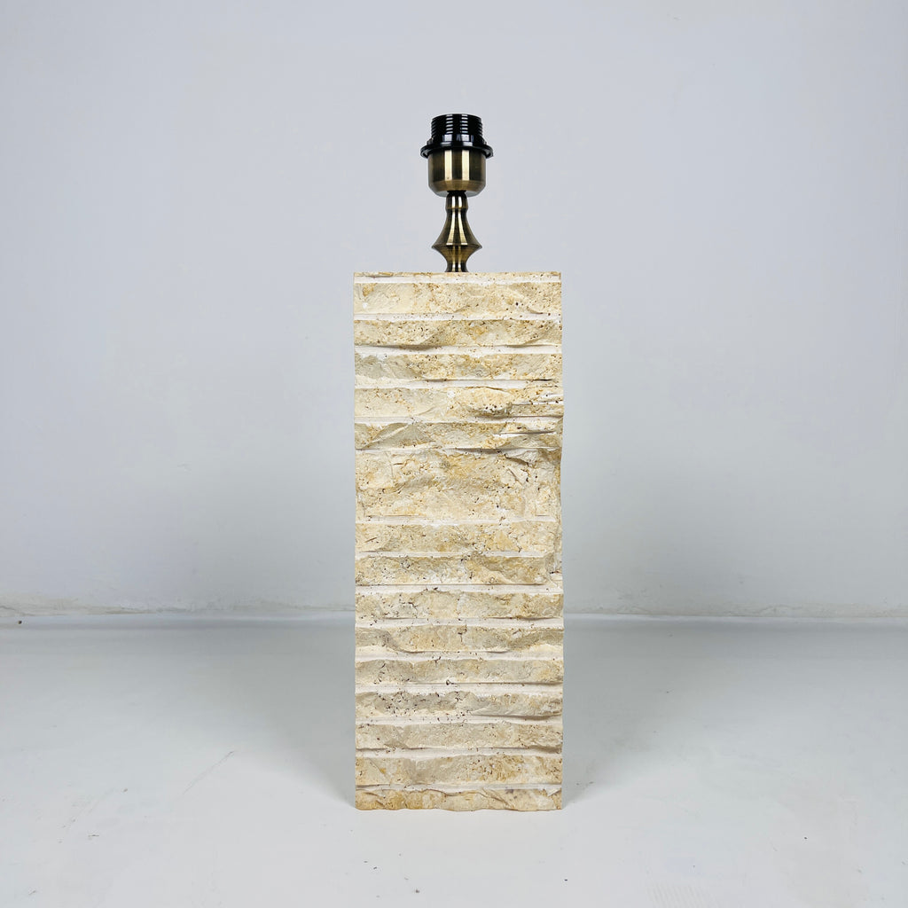 Chiseled Travertine Table Lamp