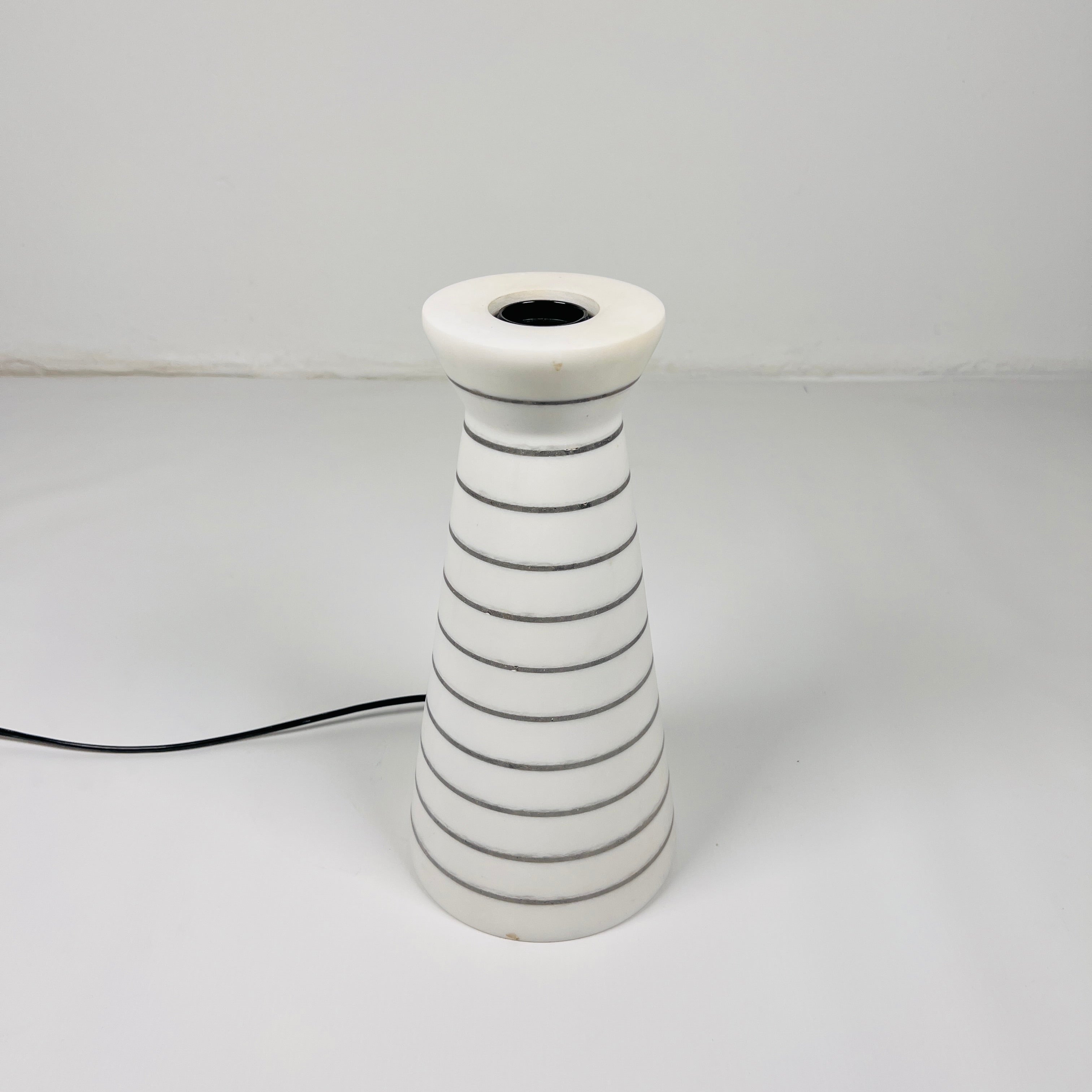Upside Down Funnel Pinstriped Table Lamp