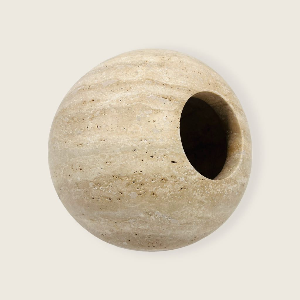 Spherical Travertine Table Lamp