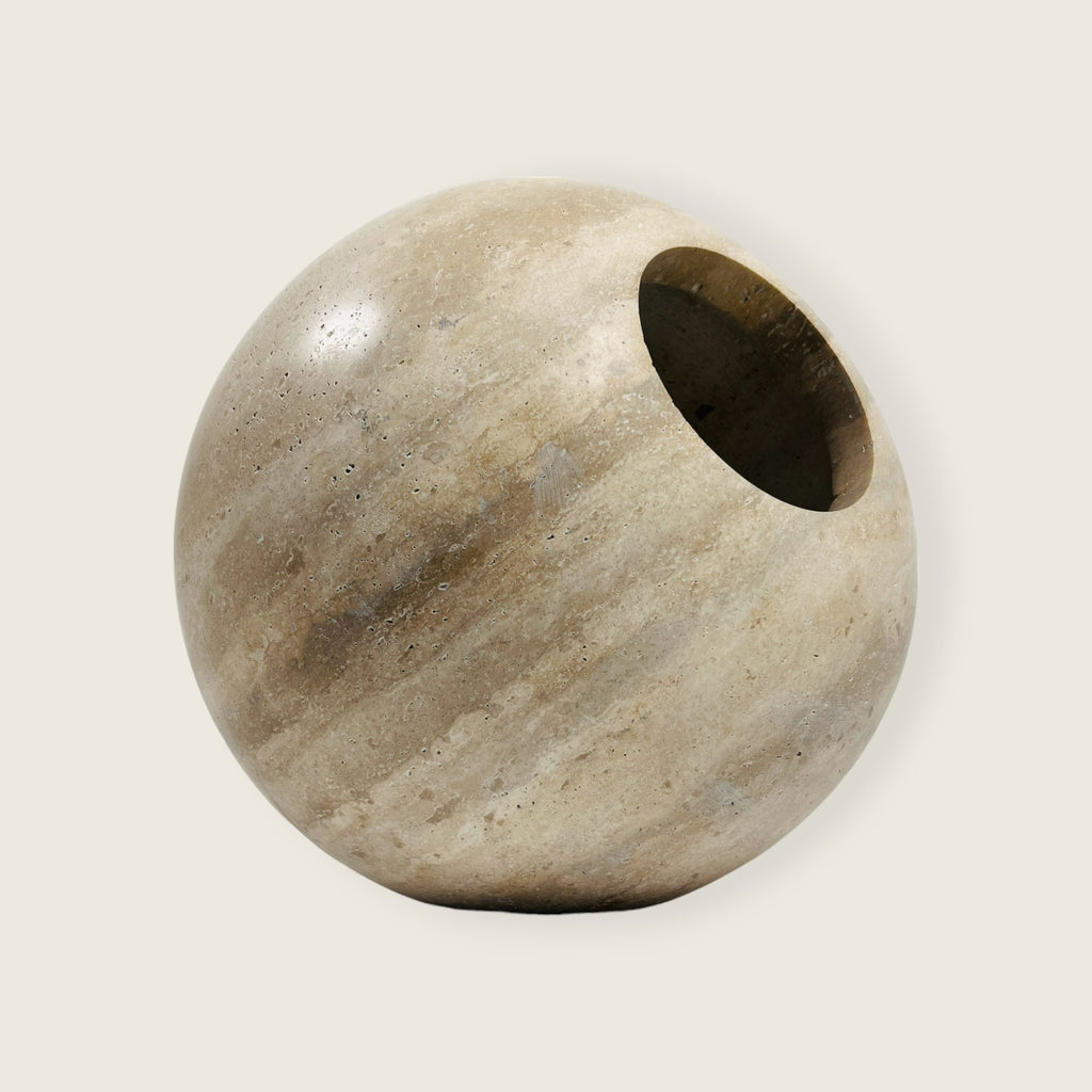 Spherical Travertine Table Lamp