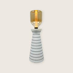 Upside Down Funnel Pinstriped Table Lamp