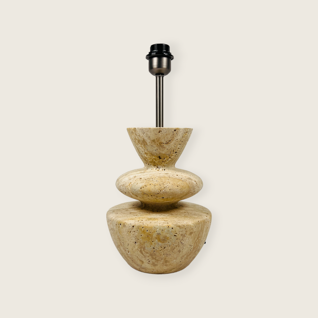 Pot Bottom Travertine Table Lamp