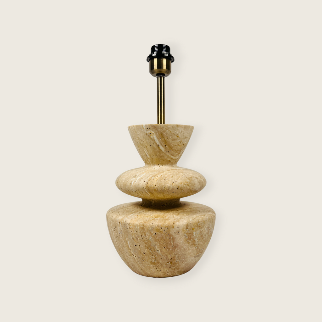 Pot Bottom Travertine Table Lamp