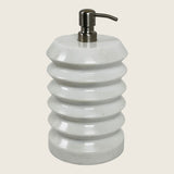 Stacked Rings Opaque White Soap Dispenser
