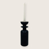 Ringed Bottle Black Marble Candle Stand