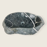 White Ringed River Stone Sink