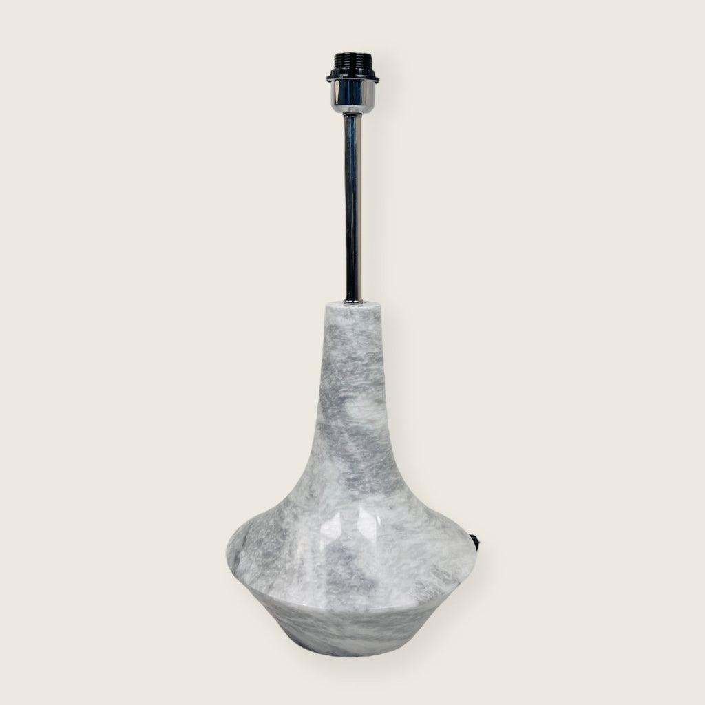 Bulged Saucer Grey Streaked Splashed Table Lamp