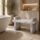 Sable Sculpt Bench - White & Gray