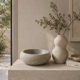 Checked River Stone Serving Bowl