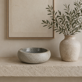 Smooth Grey River Stone Serving Bowl