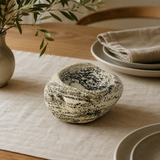 Black And Beige Splotched Bowl