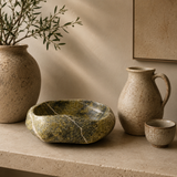 Green White Lined Bowl