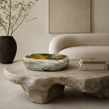 Golden Brushed River Stone Bowl