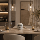 White Splashed Head Decor Item