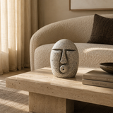 White Splashed Head Decor Item