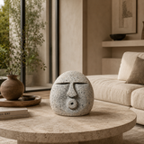 White Splashed Head Decor Item