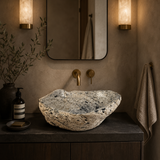Black Spotted River Stone Sink