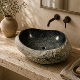 Pepper Spotted River Stone Sink