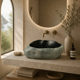 Green Sparkle River Stone Sink